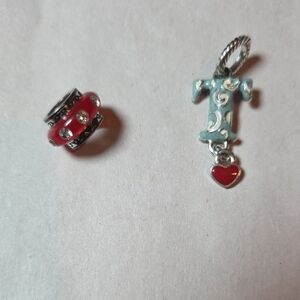 Brigbton,Red and Blue Charm Set with Heart Pendant